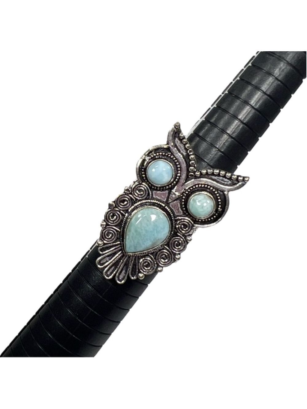 Larimar Owl 🦉 925 Gemstone Ring size 9.25